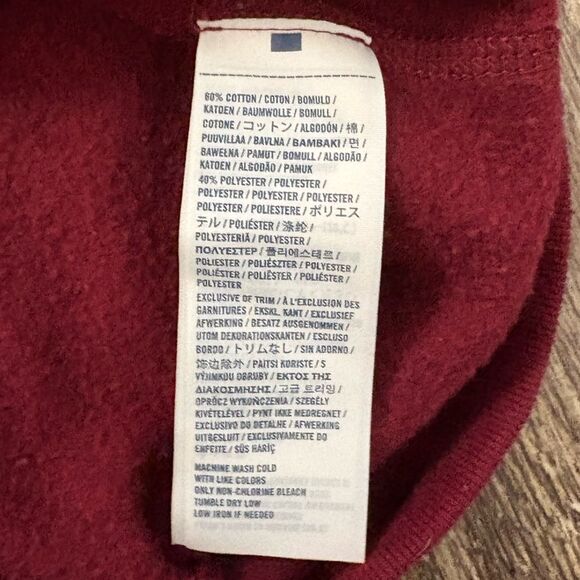 Abercrombie Kids Arm Logo Y2K Red Hoodie Pullover Sweatshirt Size XL Preppy Cute - Picture 10 of 10